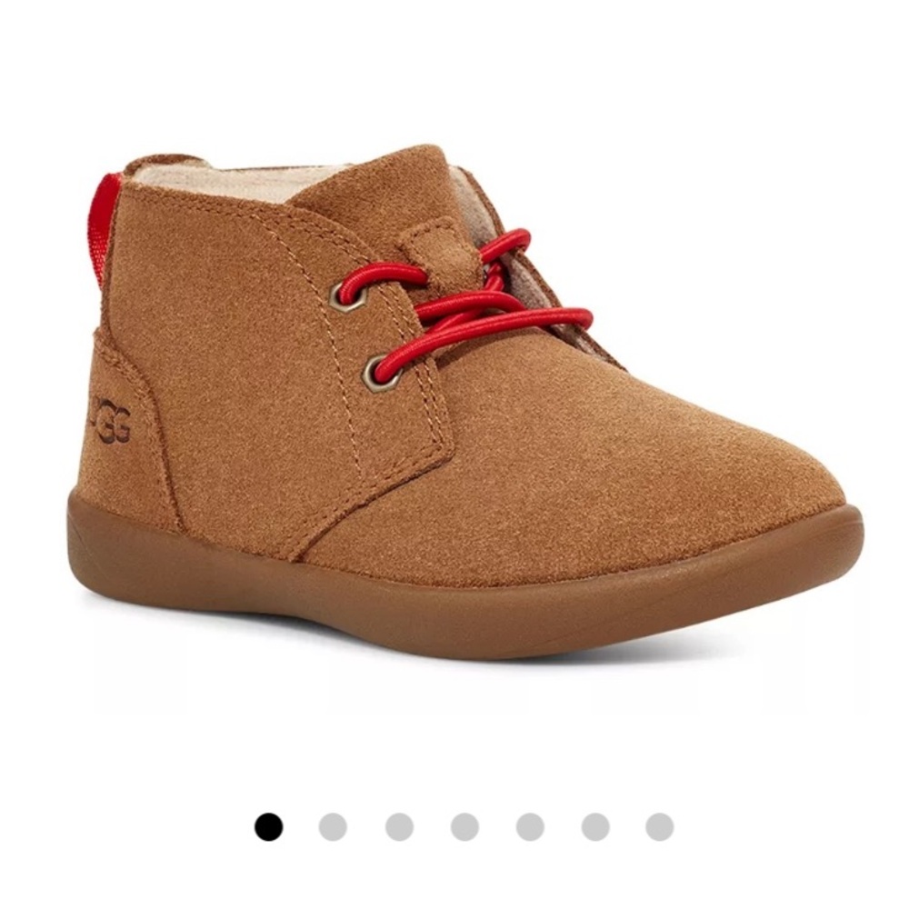 UGG Kids Chestnut Suede Walker with Red Laces